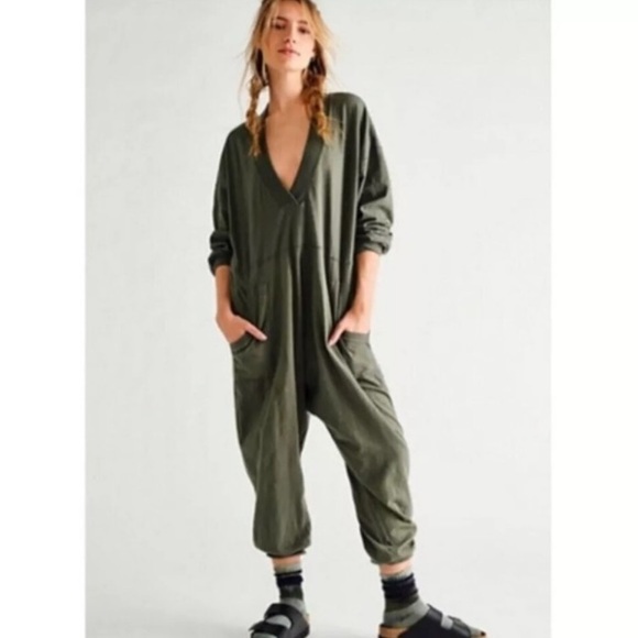 Free People Other - Free people size large green onesie. Perfect condition.